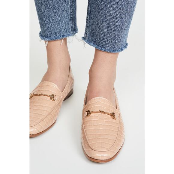 Sam Edelman Loraine Loafers Size 7 Toasted Almond Croc Leather Flats Old Money - Picture 1 of 11